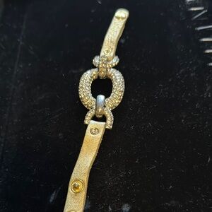 Chic Gold and Silver Rhinestone Bracelet